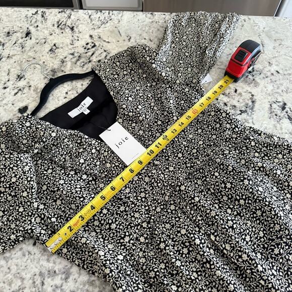 Joie Adanson Caviar Bleached Sand Floral Mini Cotton Dress 10 NWT - Picture 11 of 13